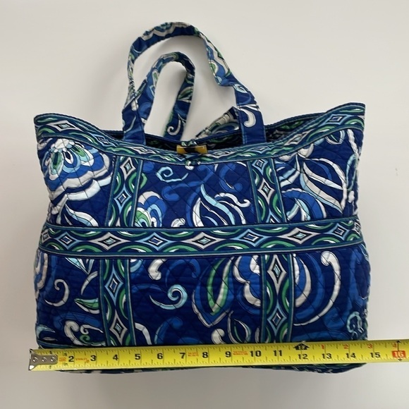 Vera Bradley Quilted Mediterranean Mosaic Blue Large Shoulder Tote - Picture 13 of 16